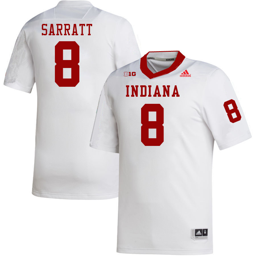 Men #8 Elijah Sarratt Indiana Hoosiers College Football Jerseys Stitched-White